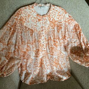 Women's Gauzy Cotton Sz Med Boutique Blouse